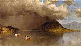Sanford Robinson Gifford Coming Rain on Lake George, A Sketch painting